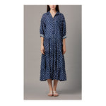 Load image into Gallery viewer, The Silvia Dress - Blue and White Hand Painted Ikat Print
