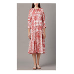 Load image into Gallery viewer, The Irene Dress - Red and White Hand Painted Floral Print
