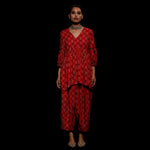 Load image into Gallery viewer, The Aamya Top and Bandita Pants Set. -  Maroon Ikat.
