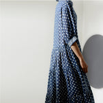 Load image into Gallery viewer, The Silvia Dress - Blue and White Hand Painted Ikat Print
