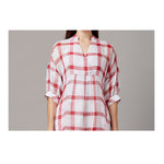 Load image into Gallery viewer, The Abigail Tunic Pants Set - Red and White Check Weave
