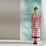 Load image into Gallery viewer, The Abigail Tunic Pants Set - Red and White Check Weave
