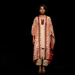 Load image into Gallery viewer, The Anantha Kurti, Cala Pants and Denali Kimono Set. - Ivory Ikat. Ivory Floral
